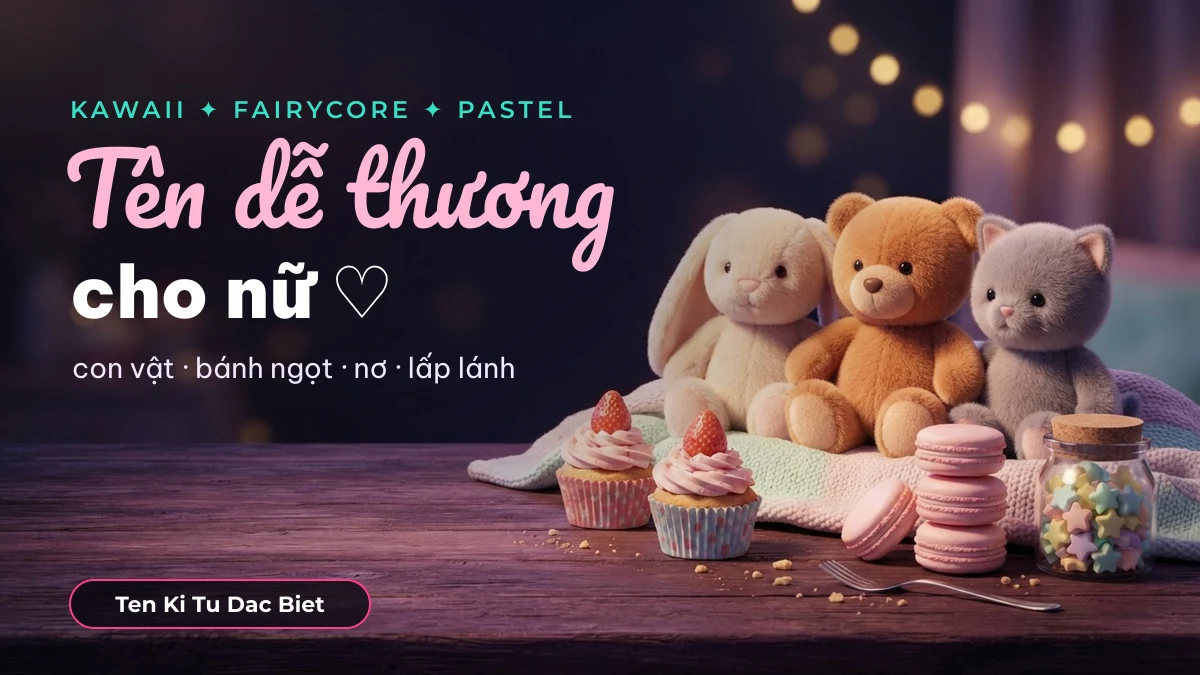 Tên dễ thương cho nữ: tên game cute kiểu kawaii, fairycore