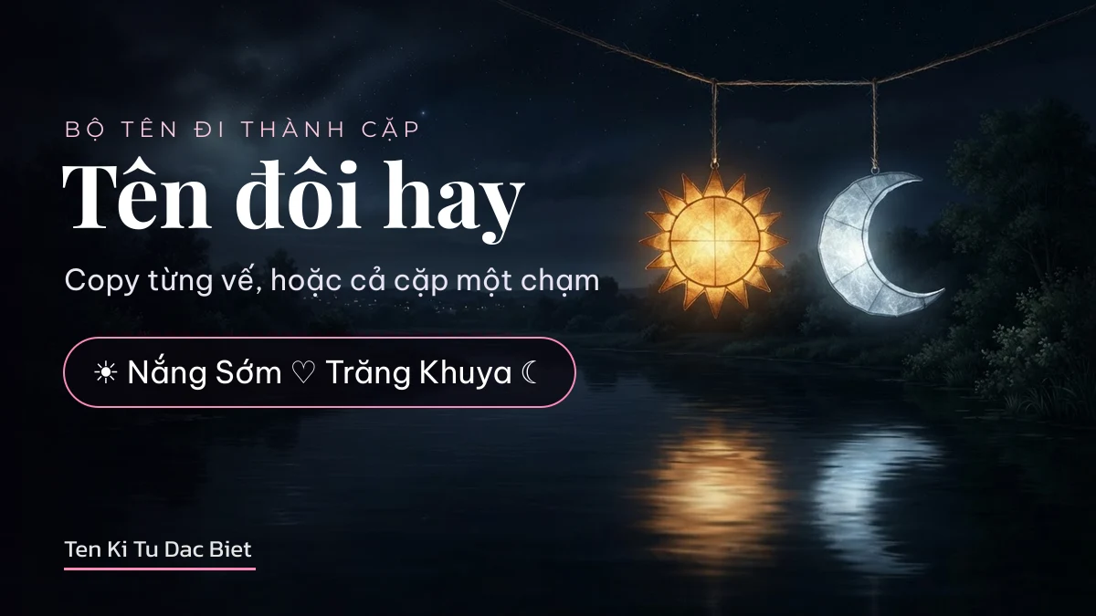Tên đôi hay và tên nhóm: bộ tên đi thành cặp