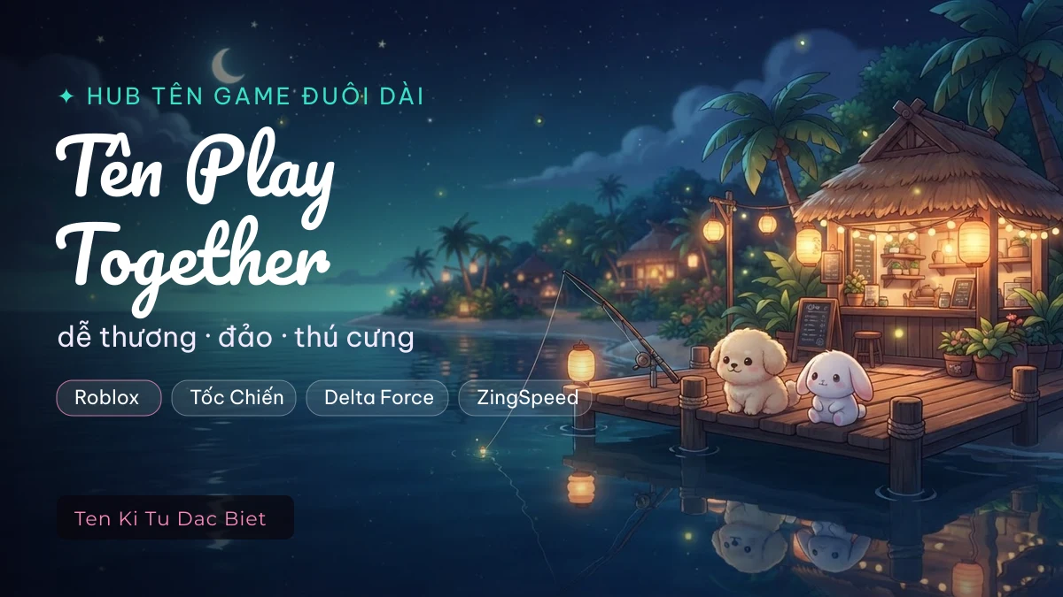Tên Play Together dễ thương, kèm tên Roblox và tên DF