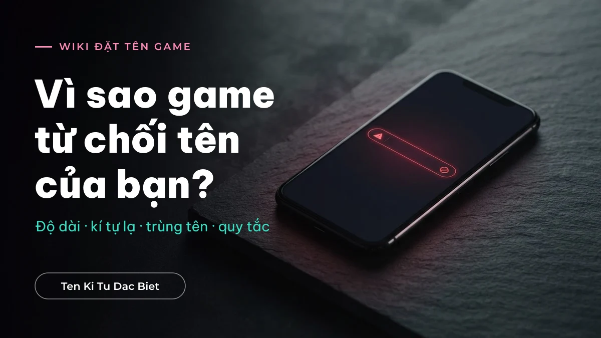 Vì sao game từ chối tên của bạn và tên bao nhiêu ký tự thì được