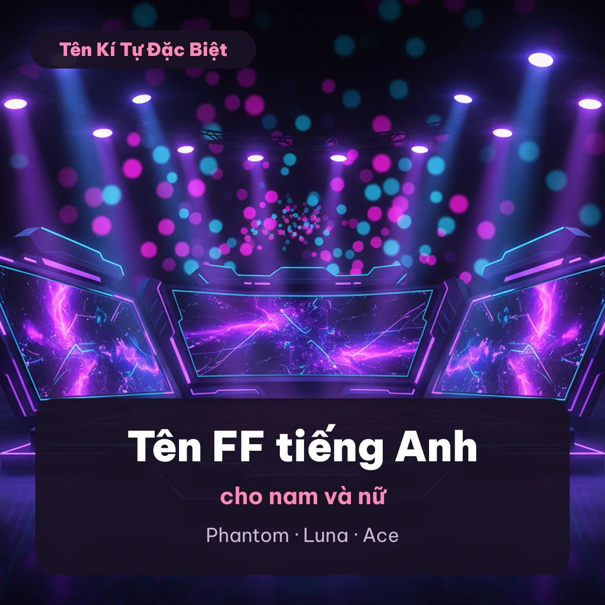 Tên FF tiếng Anh cho nam trên nền tối